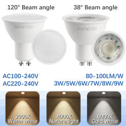 10pcs Hight Lumen GU10 Led Spot Light No Fliker 8W 9W LED Bulb AC 220V 120V Replace 50w Halogen Lamp for Home Lighting Derection