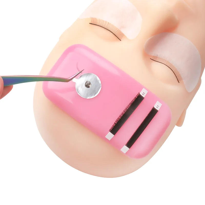 Description Picture 5 of itemEyelash Extension Forehead Sticker Pad Silicone Pink Transparent Planting Graft Lashes Tray Stand Pallet Pad Holder Makeup Tools