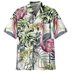 Flamingo Vögel Grafiken Hawaii Hemden für Männer 3d gedruckt Tier Kurzarm Straße Knopf Bluse Frauen übergroße Revers Shirt