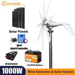 inverter pure sine 12v 220v Poland 1000W Wind Turbine Generator 2000W Complete Power Supply System Kit Home Solar Panels