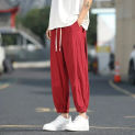 Summer Loose Thin Linen Shorts Men's Oversized Wide Leg Casual Pants Harlan Cotton Linen Cropped Pants