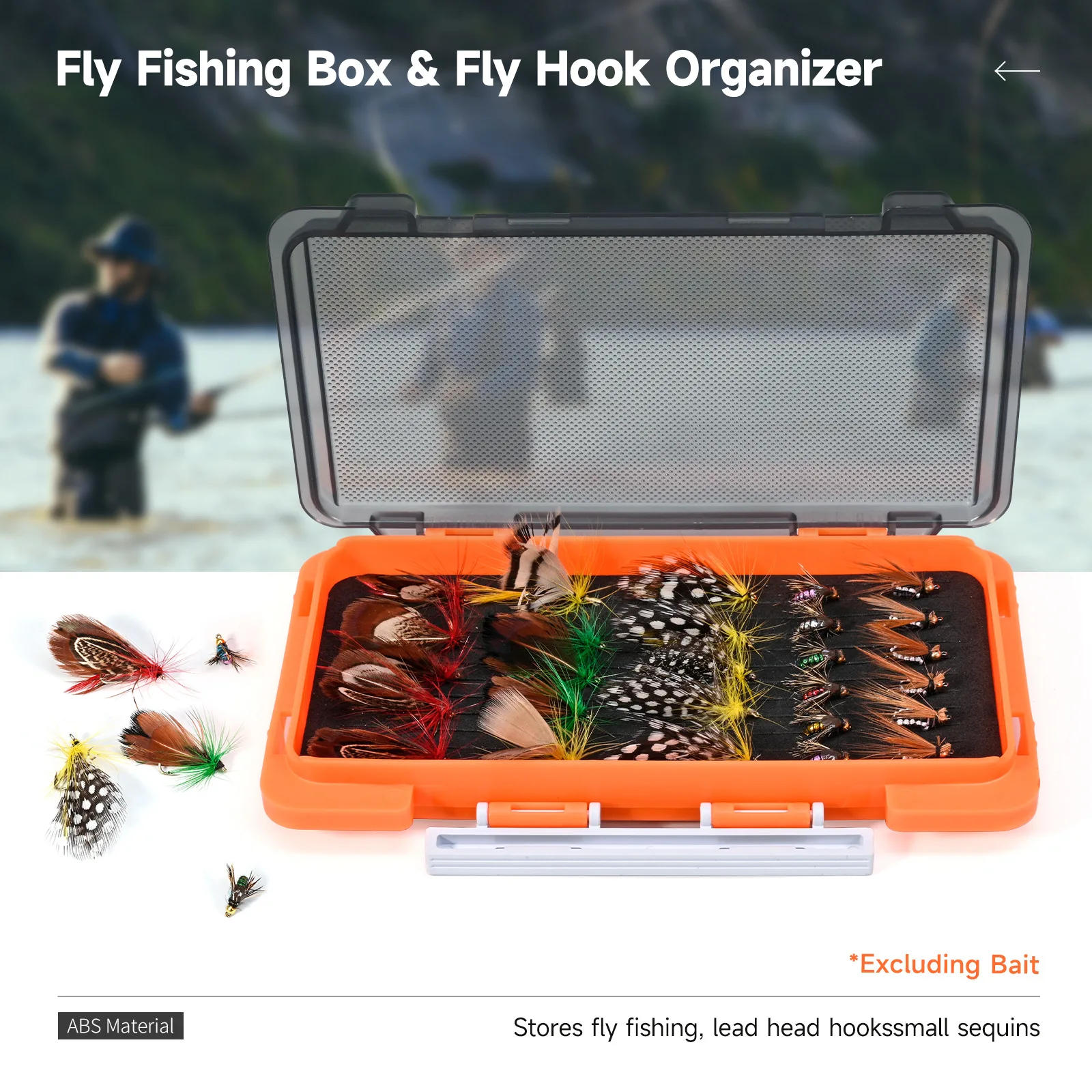 Description Picture 3 of itemJig Head Tackle Box Organizer Adjustable Dividers Waterproof Storage Case for Blades Spinner Lures Hooks Fishing Bait Accessorie