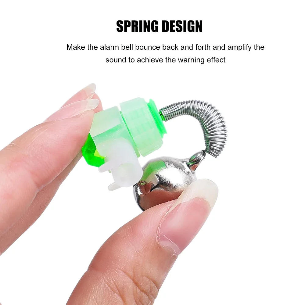 Description Picture 5 of itemFishing Bells Spiral Clip Fish Bells Bite Alarm Rod Tip Clamp Fish Bite Lure Alarm Alert Single Bell Ring Clip Fishing Bell Tool