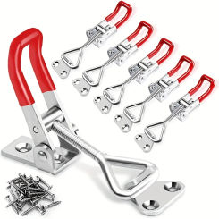 2pcs Adjustable Toggle Clamp Latch Heavy Duty Toggle Latches Holding Capacity Pull Latch Clamp For Smoker Lid Jig Tool Box Cas