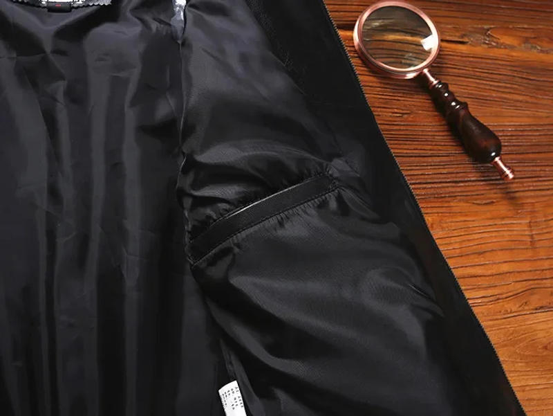 Description Picture 6 of itemYR!Free shipping.men classic casual Spring soft natural leather jacket.Plus size outlet genuine sheepskin coat.baseball style