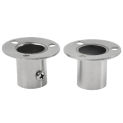 Stainless Steel Cabinet Clothes Closet Rod Bracket Holder Flange Socket  Shower Curtain Closet Rod Closet Pole Sockets