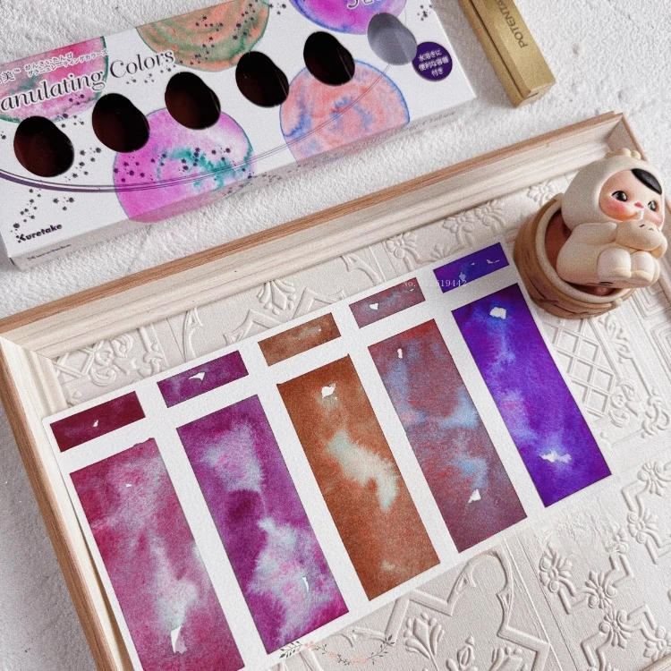 Description Picture 6 of item5 colors/sets of layered color solid watercolor pigments  Art college students outdoor sketch portable painting pigments sets