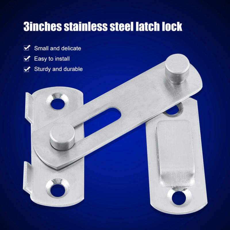 Description Picture 4 of itemStainless Steel Hasp Latch Lock Sliding Door for Window Cabinet Fitting Room Accessorries