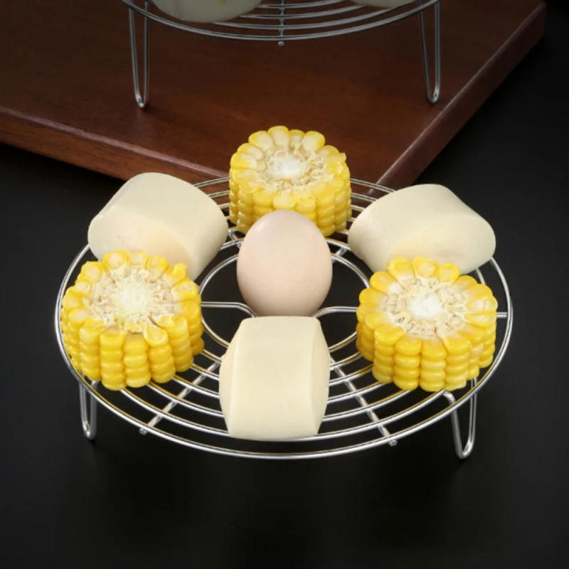 Description Picture 4 of item15.5-27.5cm Stainless Steel Steamer Rack Heavy Duty Round Durable Pot Pan Pressure Cooker Trivet Kitchen Cookware Accessories