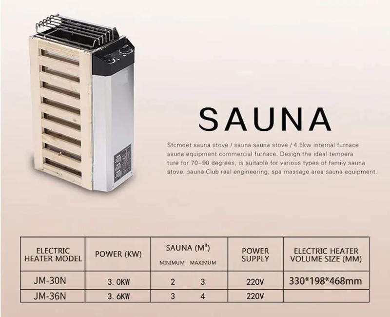 Description Picture 2 of item3.6kw Sauna Heater Sauna Steam Generator Home Use Heating Furnace Spa Room Dry steaming Equipment with External sauna control