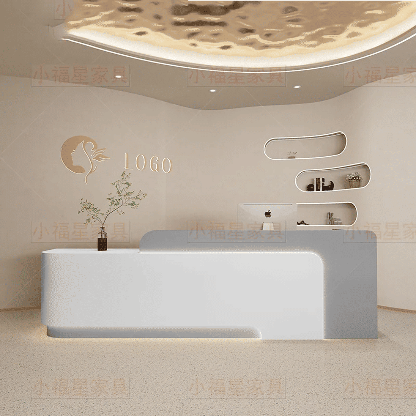 Description Picture 5 of itemClinic Hotel Reception Desk Executive Luxury Premium Shopping Checkout Reception Desk Counter Theke Rezeption Furniture HDH