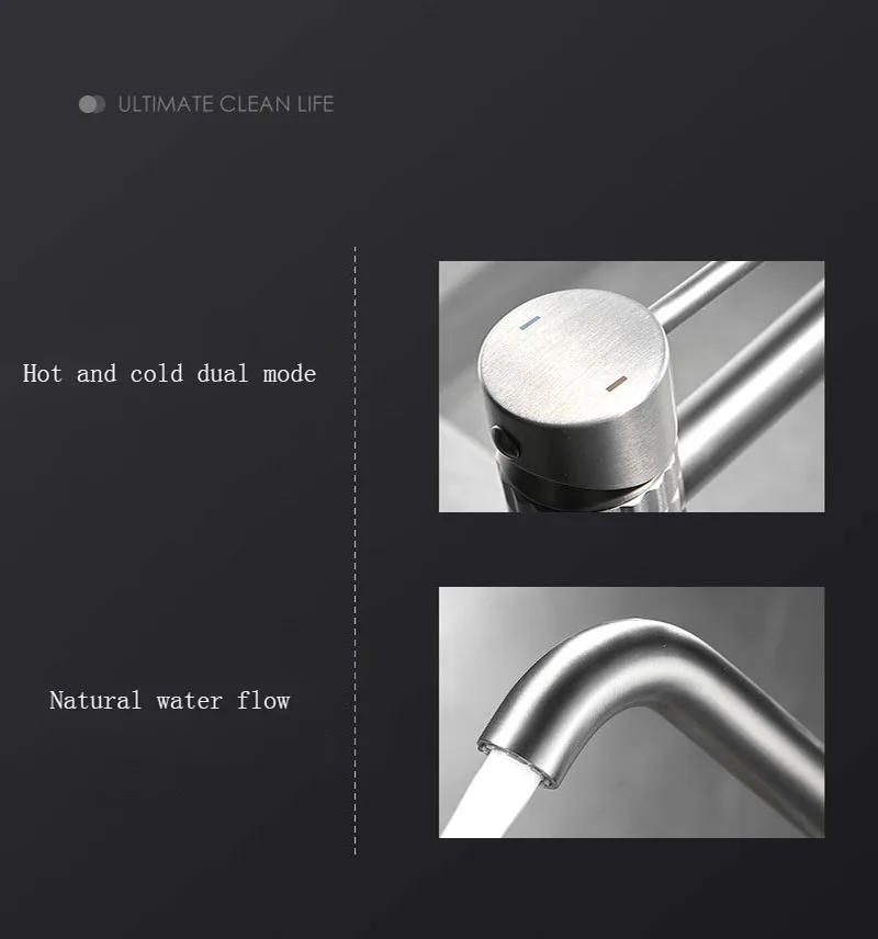 Description Picture 3 of itemBrushed Gold Wash Basin Faucet Hot and Cold Bathroom Sink Taps Single Hole Toilet Bathroom Faucets Brass Deck Mounted Water Tap