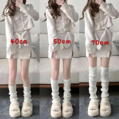 40//50/70cm Knitted Long Socks Leg Warmers Thickened Wool Leg Cover Winter JK Lolita Socks Y2K Fashion Clothes Accessories
