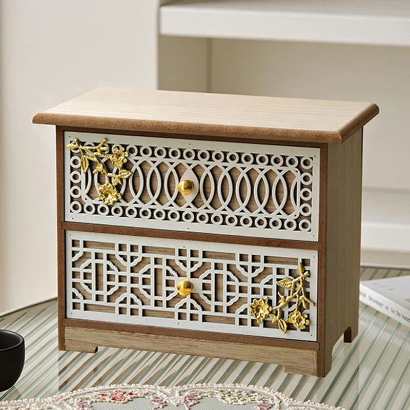 Description Picture 2 of itemWooden Storage Drawers Home Office Desk Drawer Type Storage Box Bedroom Removable Decoration Makeup Organizer for The Drawer