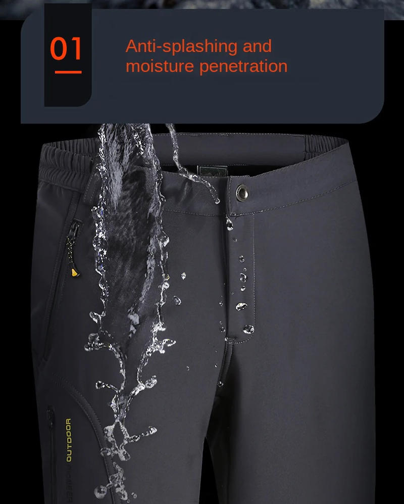 Description Picture 6 of itemCharge pants for men, plush insulation for autumn and winter, oversized outdoor sports, waterproof hiking clothes for women