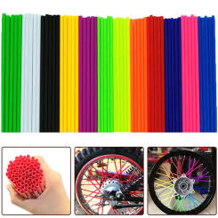 36Pcs/Pack Bike Wheel Spoke Protector Colorful Motocross Rims Skins Covers Off Road Bike Guard Wraps Kit Motorcycle Bike Guard