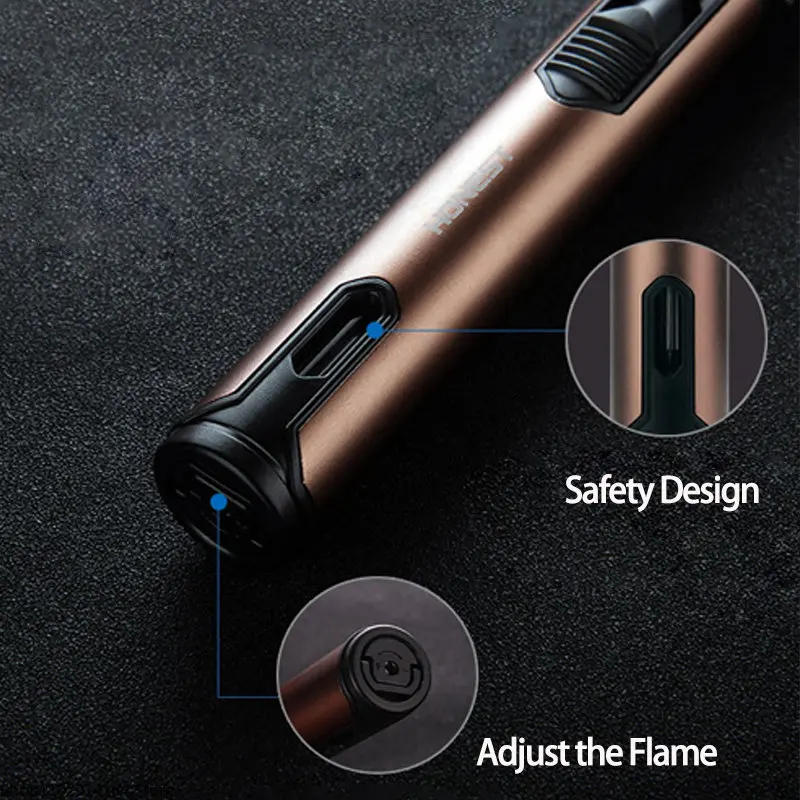 Description Picture 4 of itemNew Pen Spray Gun Jet Butane Candle Lighter Metal Gas Kitchen Welding Torch Turbo Windproof Cigar Pipe Lighter Cigar Accessories