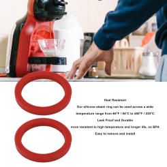 2PCS E61 Silicone Group Gasket 8mm Grouphead Gasket Silicone Steam Ring Replacement for Gaggia Coffee Machines Grouphead
