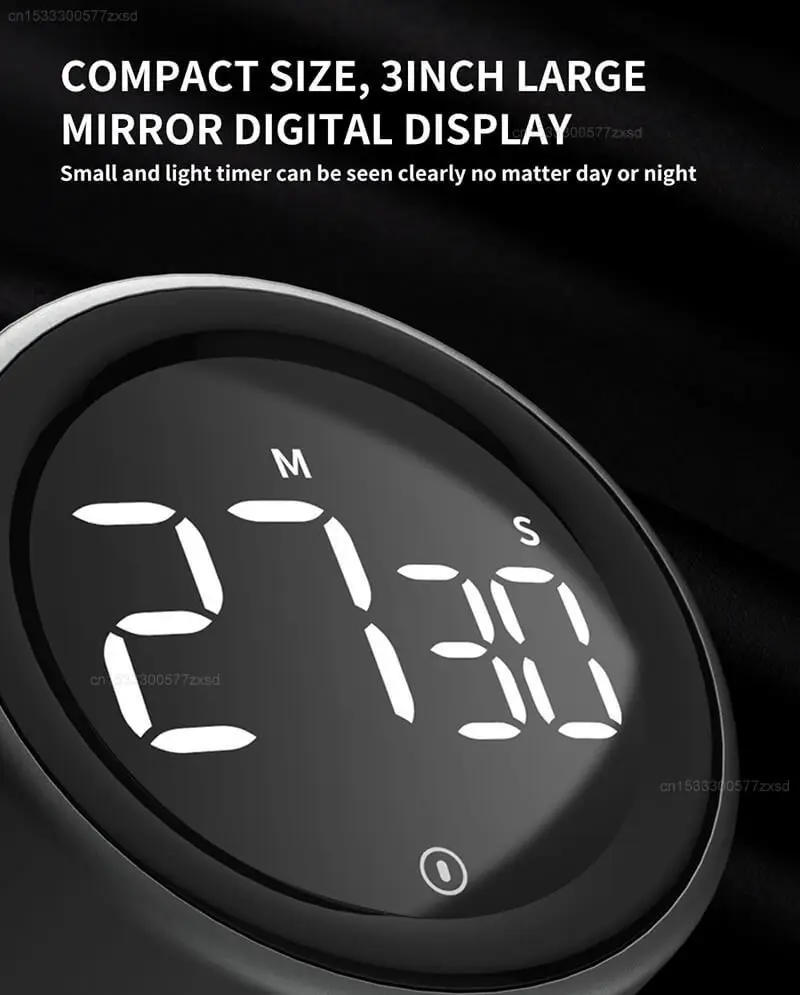 Description Picture 6 of itemIconic Brand Digital Countdown Timer with 3 Volume Levels 2 Non-Slip Pads Rotary Mechanical Cooking Timers Cooking Shower Stopwatch