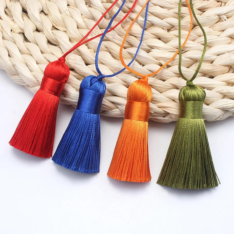 Description Picture 5 of item5/10Pcs 5cm Polyester Silk Tassel Fringe Brush Tassels Trim Crafts DIY Jewelry Home Decor Pendant Embellish Curtain Accessories