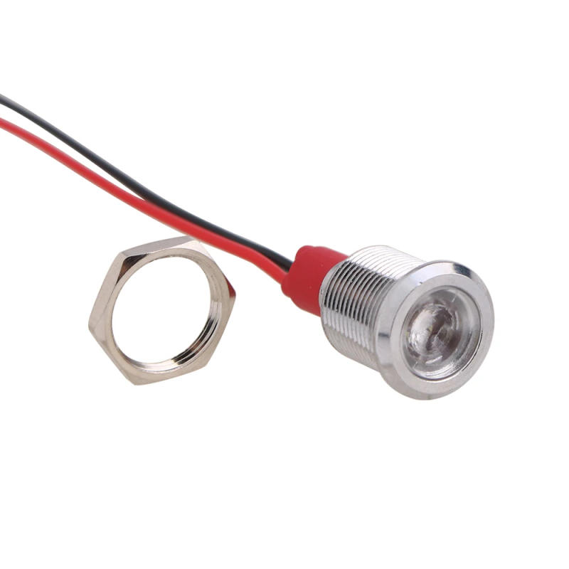 Description Picture 4 of item12mm Waterproof Metal Flat Round Indicator Signal Lamp Light 3V 6V 12V 24V 220V with Wire Red Yellow Blue Green