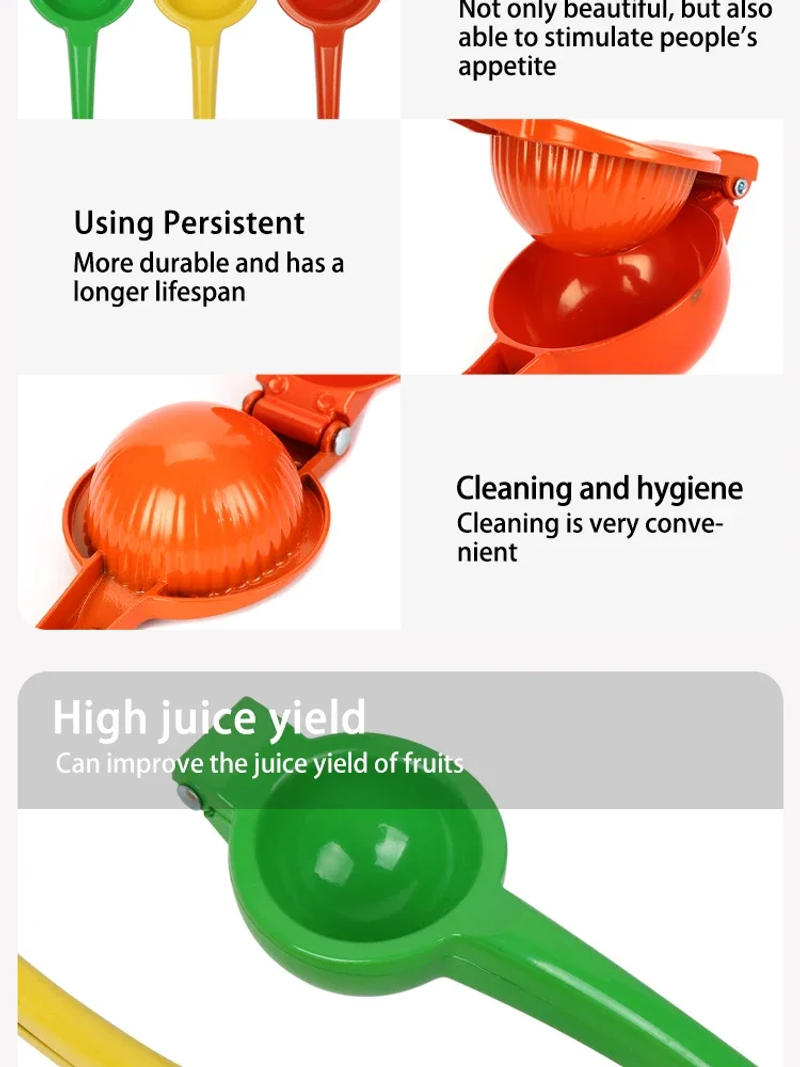 Description Picture 6 of itemHome Manual Lemon Squeezer Aluminum Alloy Hand Pressed Orange Fruit Juicer Portable Practical Kitchen Tools Mini Blender