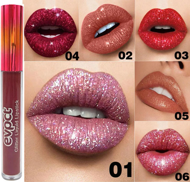 Description Picture 3 of item15 Color Glitter Liquid Lipsticks Shimmer Shiny Lipgloss Pearlescent Lip Tint Waterproof Long Lasting Matte Diamond Lips Glaze