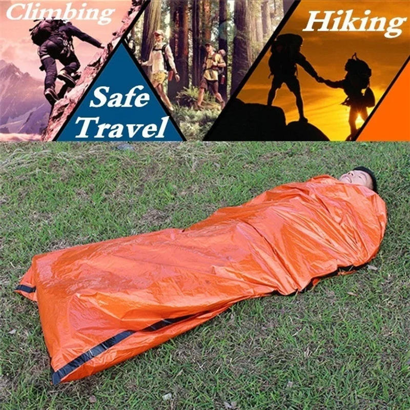 Description Picture 3 of itemPortable Waterproof Emergency Survival Sleeping Bag Hiking Camping Gear Thermal Bivy Sack First Aid Rescue Kit Mylar Blanket