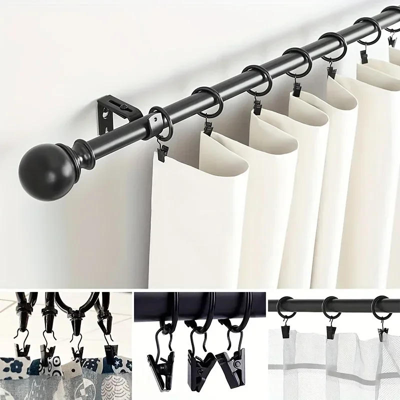 Description Picture 5 of itemStainless Steel Curtain Clip Holder Accessories Buckle Shower Curtain Bed Curtain Rod Hanging Hook Ring Clip Metal Opening Clip