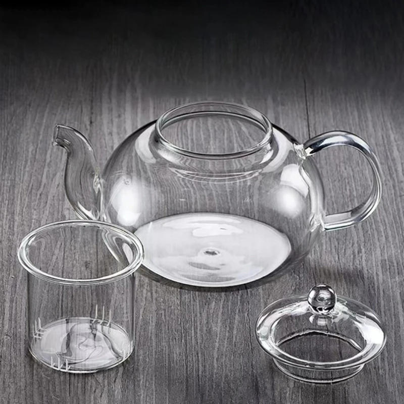 Description Picture 5 of itemHeat Resistant Glass Tea Pot,Glass Teapot With Infuser Tea Leaf Herbal Coffee Pot Tea Set Practical Bottle Flower TeaCup