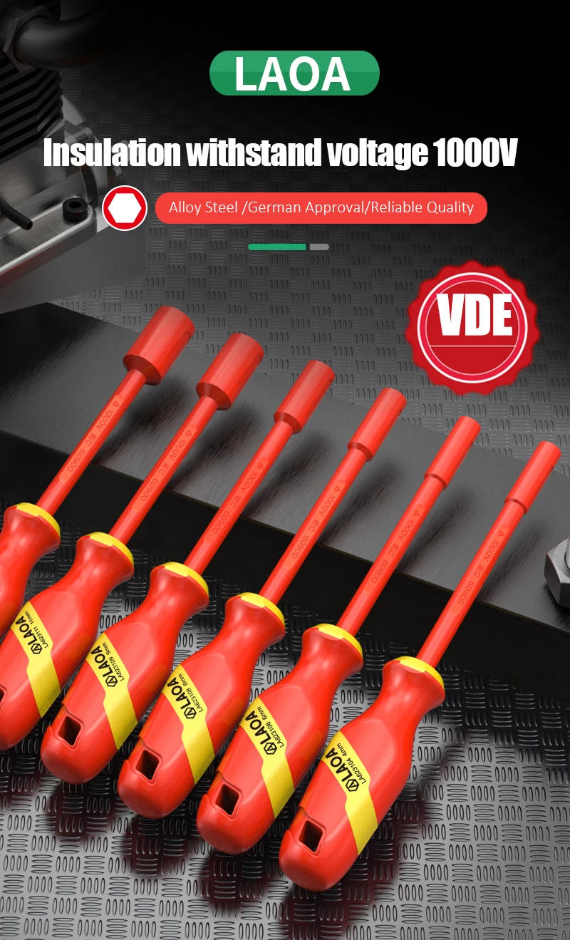 Description Picture 2 of itemLAOA Insulated Socket Screwdriver Multifunctional Hexagonal Socket Wrench Driver Electrician Specific Withstand Voltage