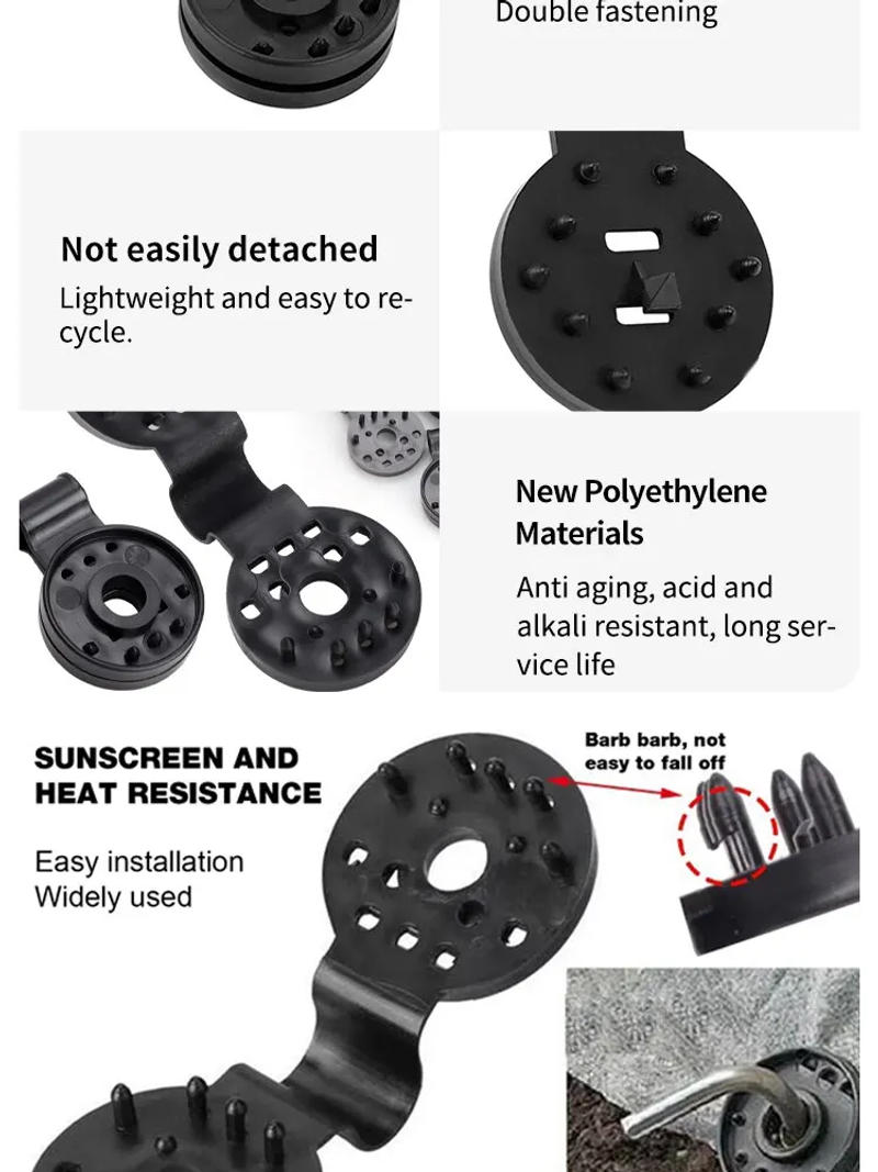 Description Picture 6 of item50Pcs Shade Cloth Clips Shade Fabric Clamps Grommets For Net Mesh Cover Sunblock Fabric In Garden Backyard Greenhouse Fixer