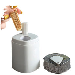 Single Toothpick Holder Pressed Automatic Toothpick Holder Kitchen Restaurant Desktop Organizer Dental Cleaning Tools