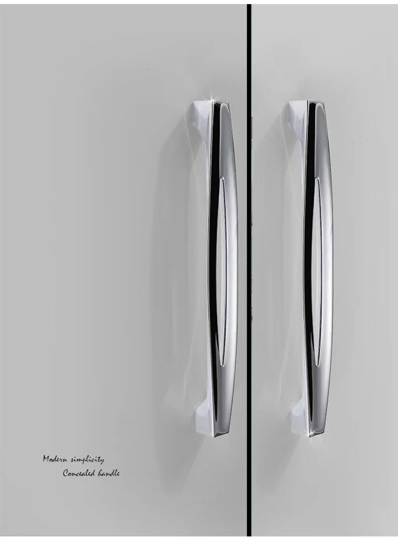 Description Picture 3 of itemModern Cabinet Handles Knobs Zinc Alloy Door Kitchen Knobs Bright Chrome Cabinet Pulls Drawer Furniture Handle Hardware