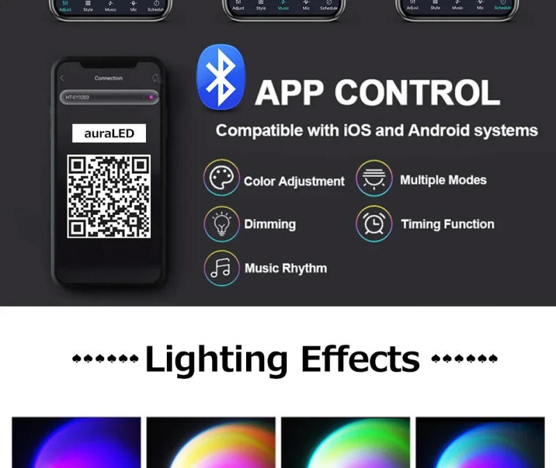 Description Picture 4 of itemLED Projection Light RGB Sunset Night Light Remote Control USB Rechargeable Live Photo Theme Event Background Lights