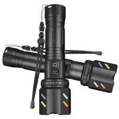 Outdoor strong condenser lens white laser strong condenser lens focusing and long-range strong light LED flashlight