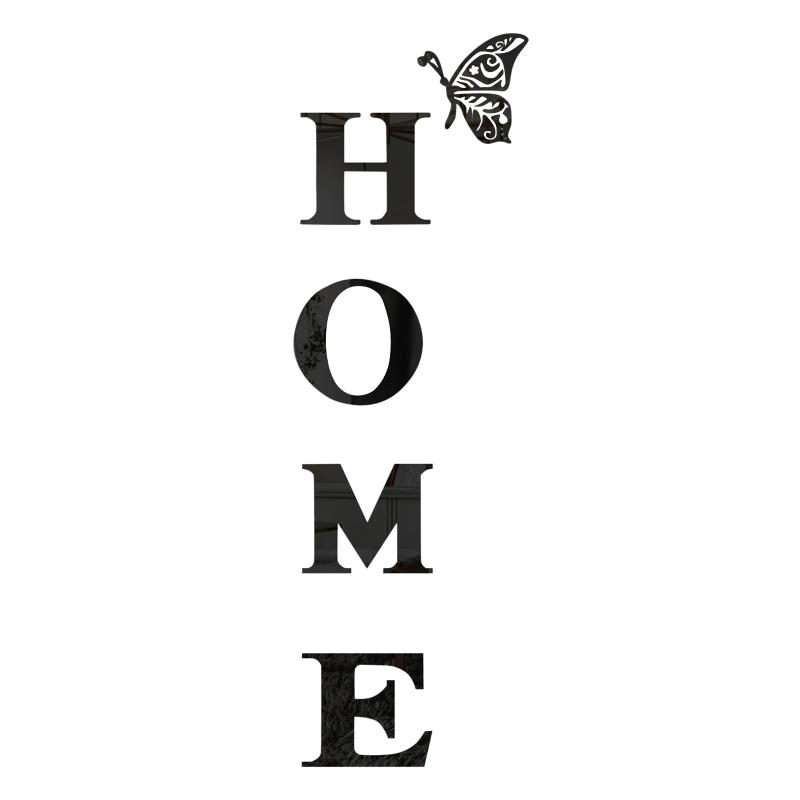 Description Picture 5 of item1 Set Wall Decor Home Letter Signs Acrylic Mirror Wall Stickers Wall Decorations For Living Room Bedroom Home Decor Wall Decals