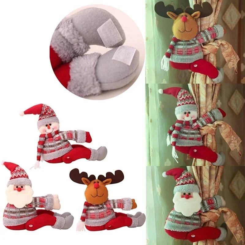 Description Picture 6 of itemCurtain Buckles SnowmanSanta Claus Elk Christmas curtains clasp Househod Bedroom Decor Accessories Creative Curtain-tie Rings