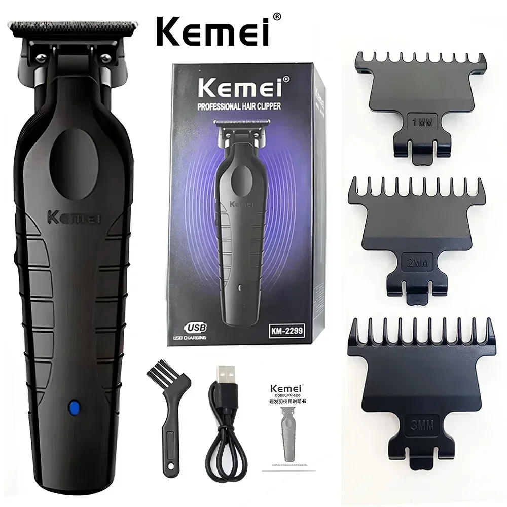Description Picture 2 of itemKemei 2299 Barber Cordless Hair Trimmer 0mm Zero Gapped Carving Clipper Detailer Professional Electric Finish Cutting Machine