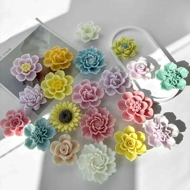 Description Picture 2 of itemSilicone Mold for Floral Scented Candles Rose Crystal Drip Glue Aromatherapy Decoration Mold DIY Resin Chocolate Baking Mould