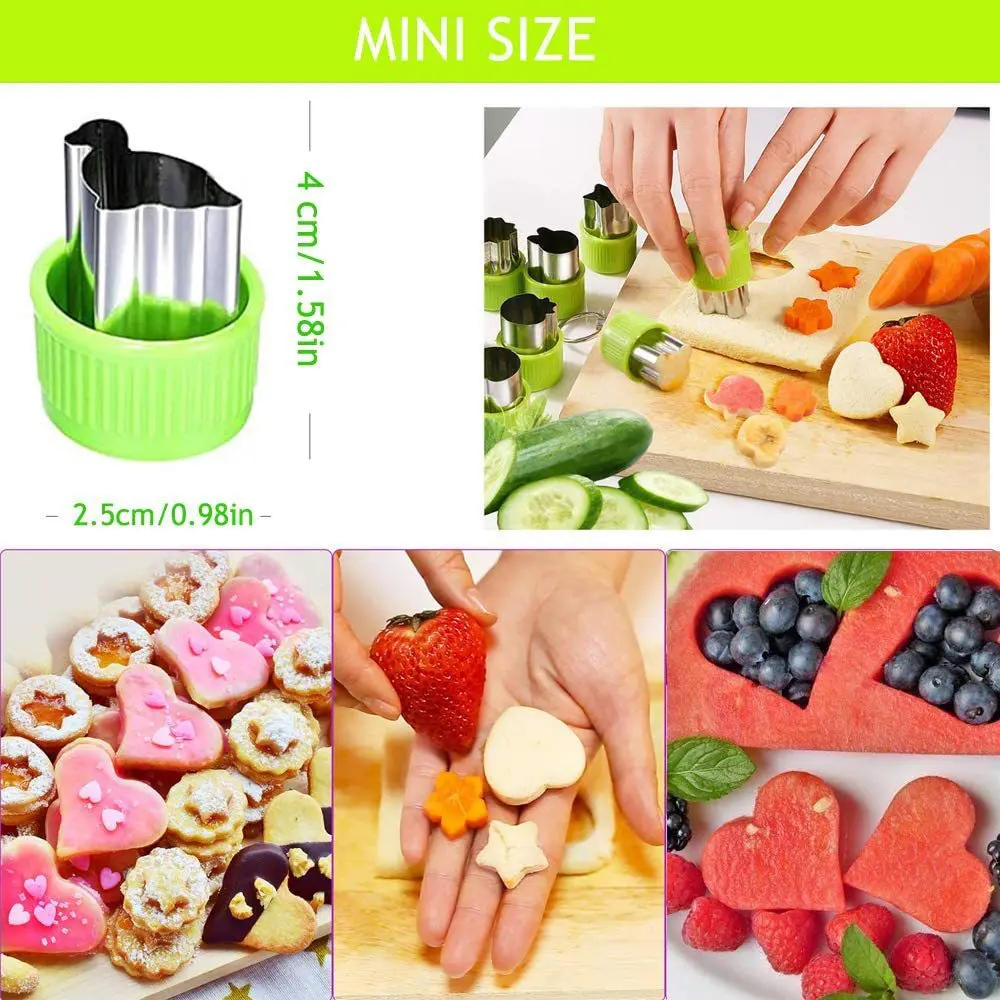 Description Picture 5 of itemMini Vegetable Fruit Shape Cutters Set for Kids Children DIY Cute Cookie Biscuits Cutter Animal Food Stamps Mold