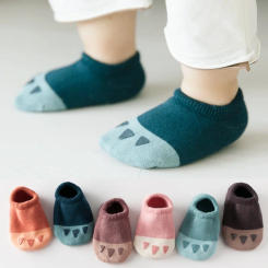 6 pairs/lot Baby Socks Spring and Autumn Pure Cotton Non-Slip Floor Boat Socks Children's Indoor Walking Socks