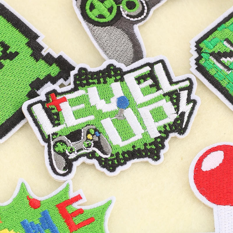 Description Picture 4 of item8PCS/SET Embroidery Game Machine Joystick Series Patch Set Custom Iron on Transfers for Clothing DIY Apparel Sewing Supplies