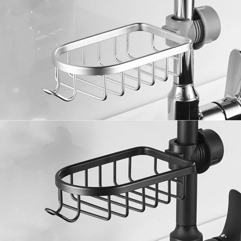 Description Picture 2 of itemKitchen Stainless Steel Sink Drain Rack Sponge Storage Faucet Holder Soap Drainer Towel Rack Shelf Organizer Kitchen Accessories