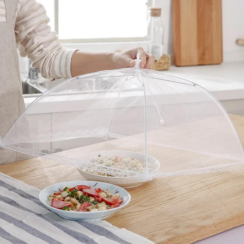 Description Picture 4 of item1Pc Mesh Food Cover Folding Washable Flies Tables Cover Insect Proof Protective Dish Covers Home Kitchen Gadgets Accessaries