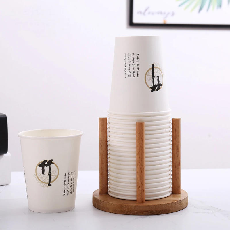 Description Picture 5 of itemBamboo Wooden Cup Storage Rack Creative Round DIY Household Cup Holder For Disposable Paper Cup Counter Desktop Storage Rack