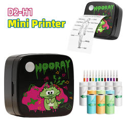 Mini Printers 16 Roll Kit 8 Roll Thermal Paper 8 Roll Sticker Paper Portable Label Maker Printer for DIY Note Photo Printing