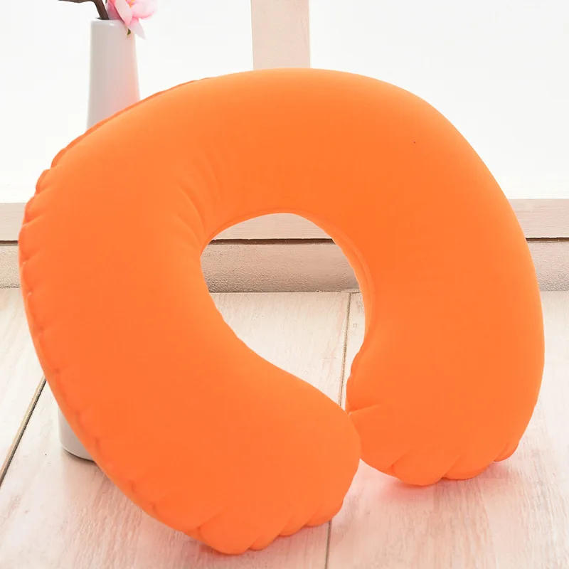 Description Picture 5 of item1pc Inflatable C-shaped Pillow Travel Neck Pillow Portable Round Pillow Cushion