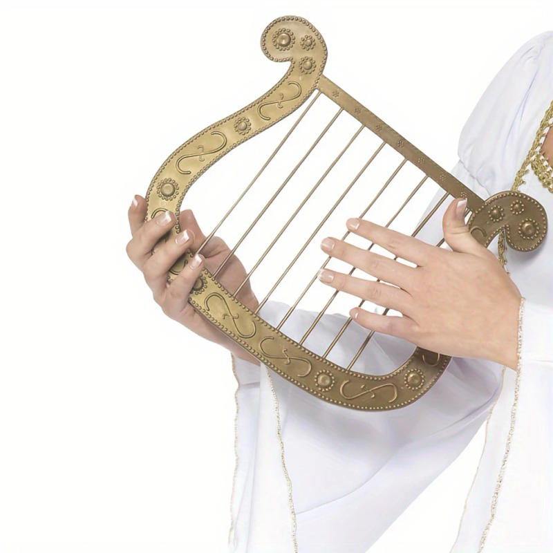 Description Picture 3 of item1pc Simulated Harp Model Instrument Plastic Harp Halloween Costume ForCostume Halloween Angel Theme Party Dress Up Accessories