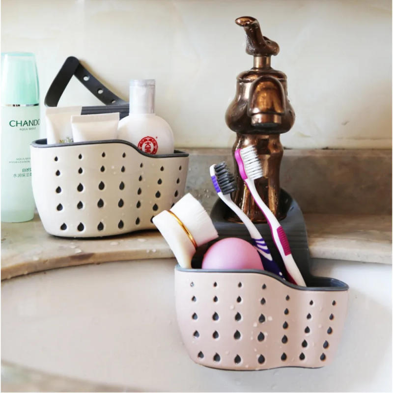 Description Picture 4 of itemBathroom Sink Drain Basket Hanging Bag Kitchen Faucet Sponge Vegetable Washing Storage Basket Corner Rack